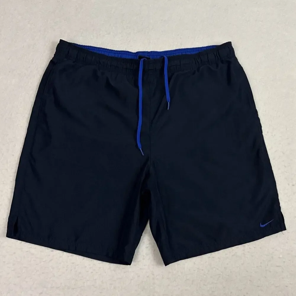 Nike Volley Swim Shorts Mens Large Dark Navy Blue 8 Inch Lined Swim Trunks
